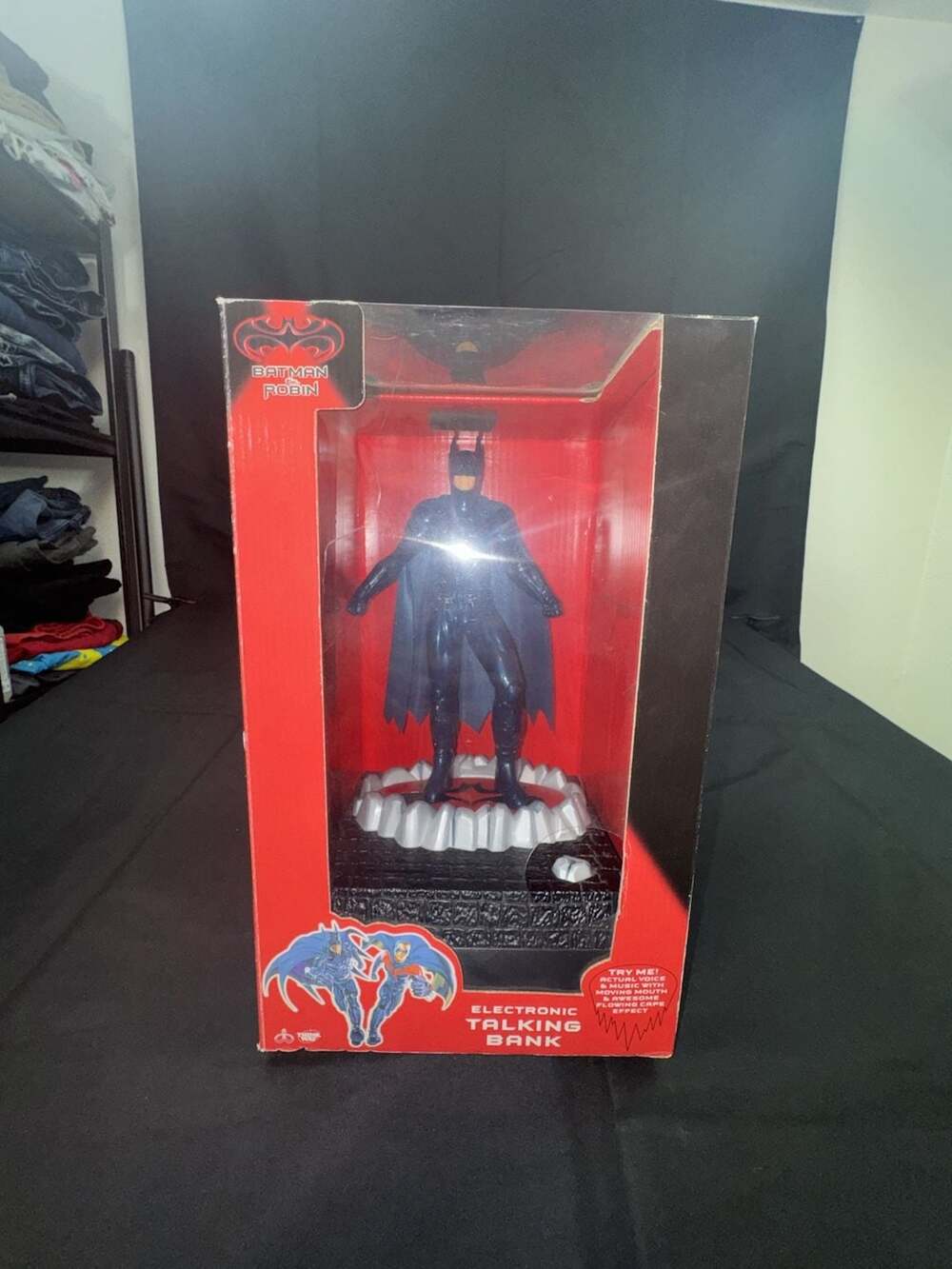 Vintage 1997 Thinkway Toys Batman & Robin Electronic Talking Bank w Original Box